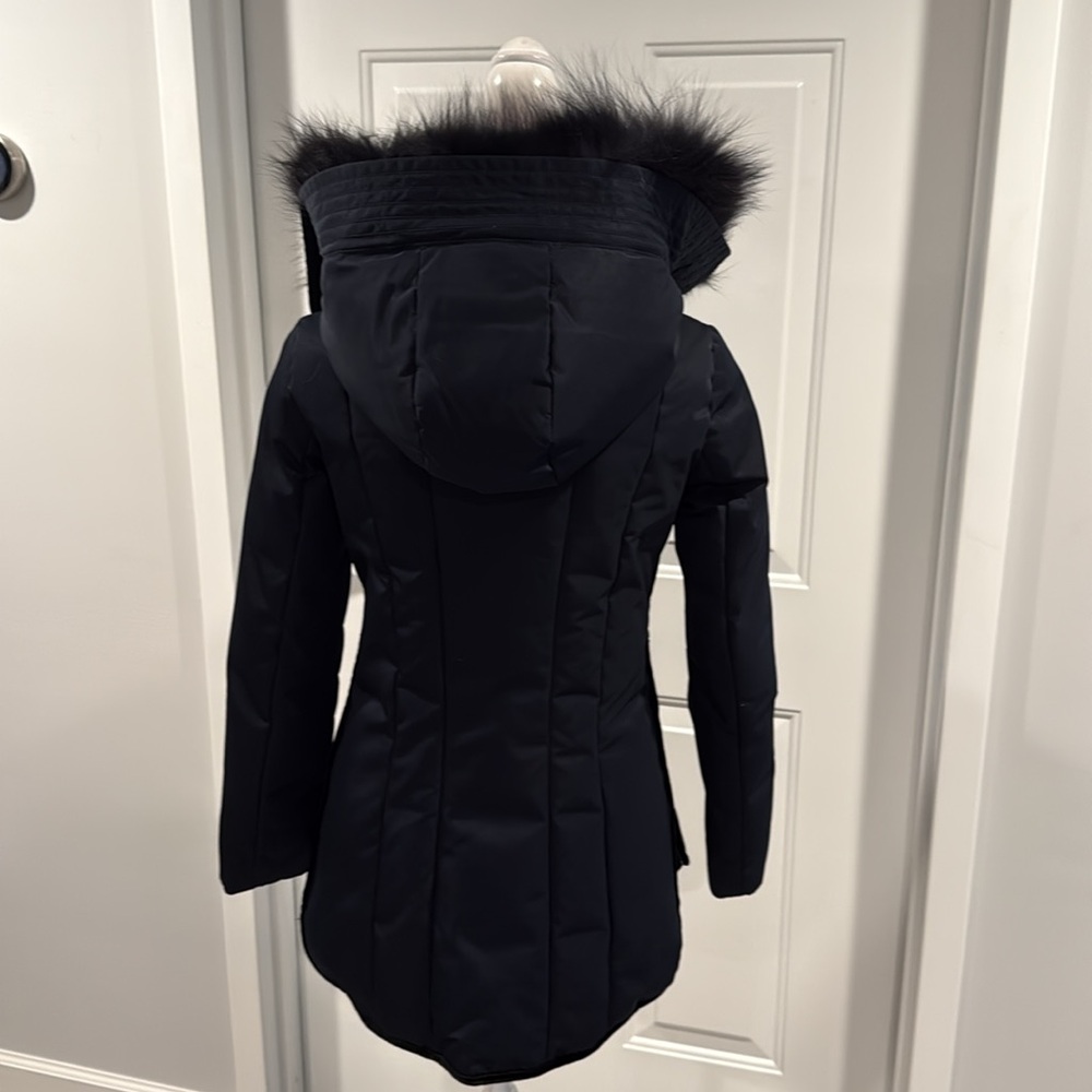 NWT Dawn Levy Luka Abyss Down Parka Hooded Coat Jacket Velvet Genuine Fur Trim - Picture 6 of 16